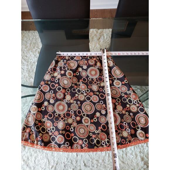 Talbots A-Line Skirt Womens Size 2 Petites Black Geometric Stretch Cotton Sequin - Picture 8 of 11